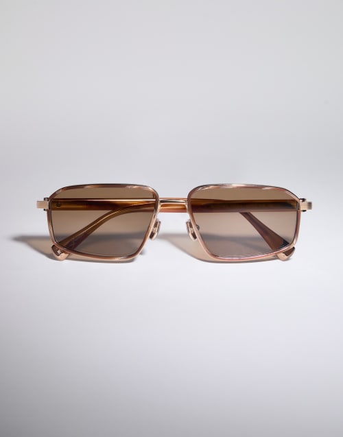 Jarama titanium sunglasses Gold / Havana Honey Eyewear - Brunello Cucinelli