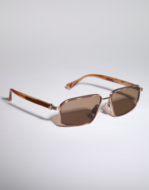 Jarama titanium sunglasses Gold / Havana Honey Eyewear - Brunello Cucinelli