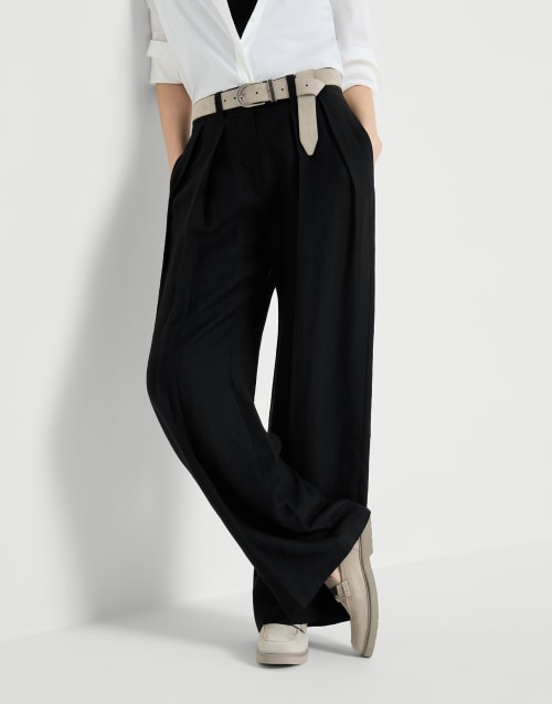 Sartorial Wide trousers Black Woman - Brunello Cucinelli
