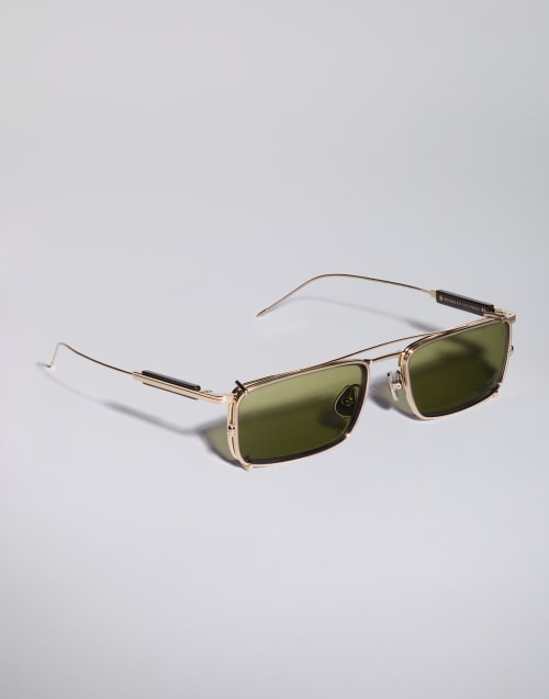 18k gold-plated frame with clip-on Gold Eyewear - Brunello Cucinelli