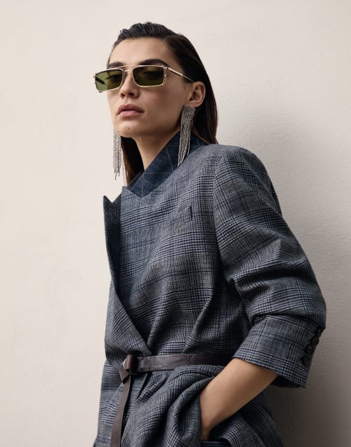 18k gold-plated frame with clip-on Gold Eyewear - Brunello Cucinelli