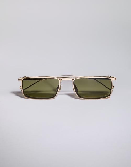 18k gold-plated frame with clip-on Gold Eyewear - Brunello Cucinelli