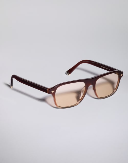 Rectangular acetate frame Brown Fade Eyewear - Brunello Cucinelli