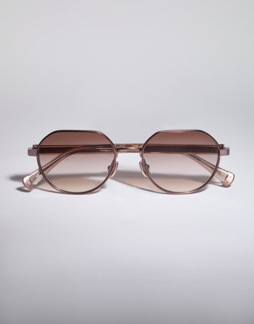Geometric titanium frame Rose Gold Eyewear - Brunello Cucinelli