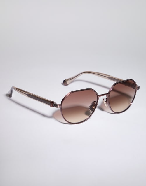 Geometric titanium frame Rose Gold Eyewear - Brunello Cucinelli