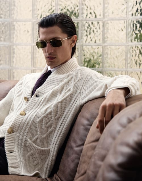 18k gold-plated frame with clip-on Gold Eyewear - Brunello Cucinelli