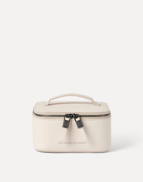 Calfskin jewelry box with monili Ivory Woman - Brunello Cucinelli