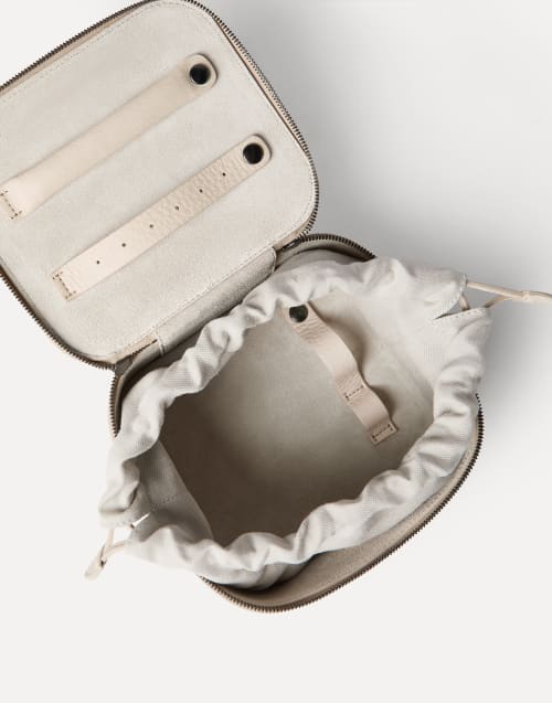 Calfskin jewelry box with monili Ivory Woman - Brunello Cucinelli