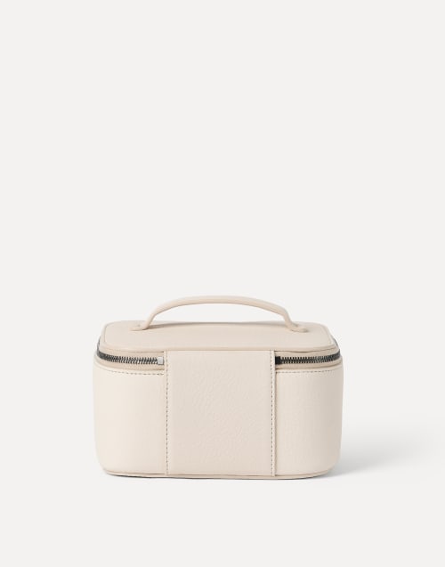 Calfskin jewelry box with monili Ivory Woman - Brunello Cucinelli