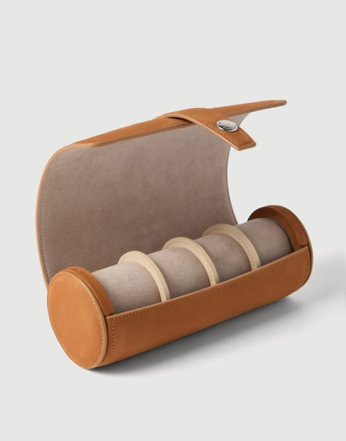 Nubuck watch box Cognac Man - Brunello Cucinelli