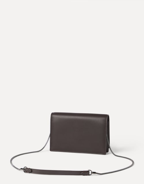 Calfskin wallet with monili Brown Woman - Brunello Cucinelli