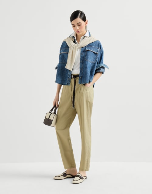 Five-pocket Track trousers Khaki Woman - Brunello Cucinelli