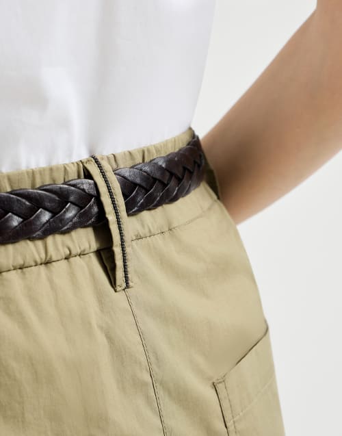 Five-pocket Track trousers Khaki Woman - Brunello Cucinelli