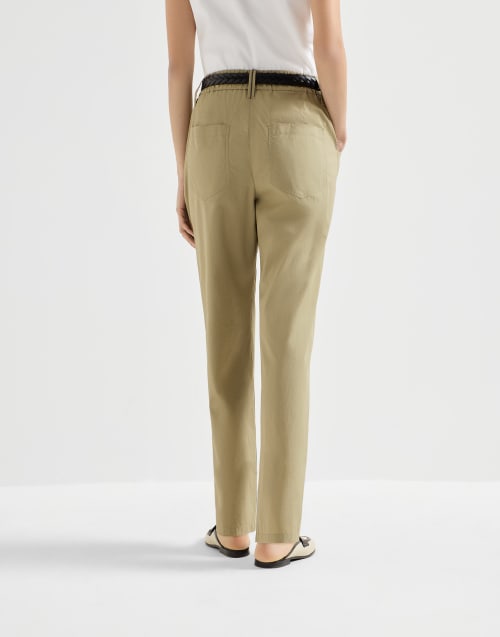 Five-pocket Track trousers Khaki Woman - Brunello Cucinelli