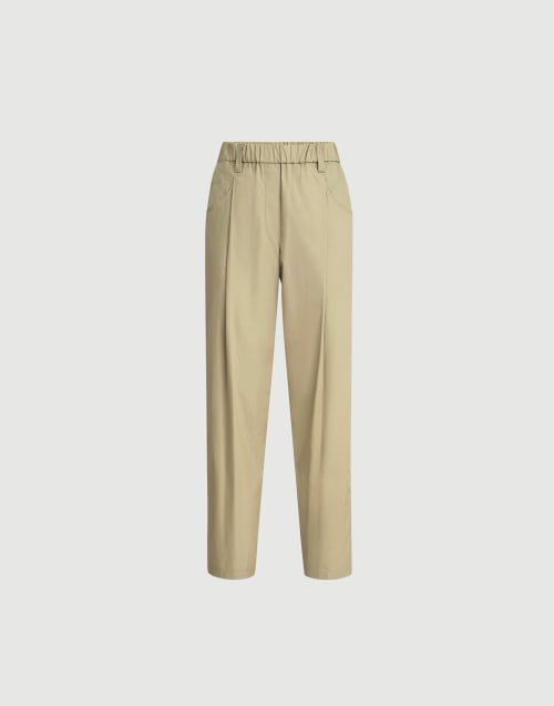 Five-pocket Track trousers Khaki Woman - Brunello Cucinelli