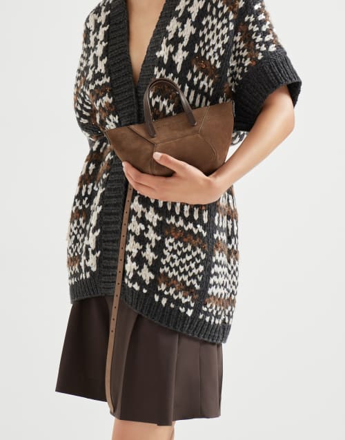 Suede mini BC Duo bag Bark Woman - Brunello Cucinelli