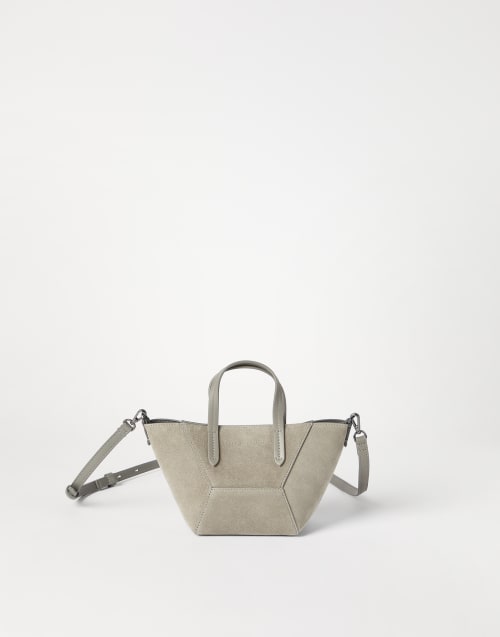 Suede mini BC Duo bag Khaki Woman - Brunello Cucinelli