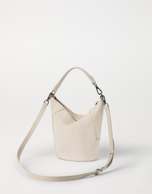Sac seau BC Duo en daim Ivoire Femme - Brunello Cucinelli