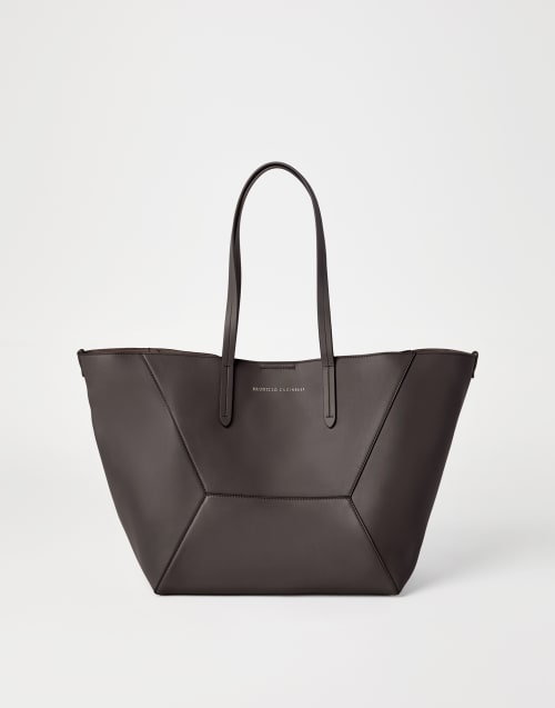 BC Duo Tasche aus Kalbsleder Dunkelmahagonie Damen - Brunello Cucinelli