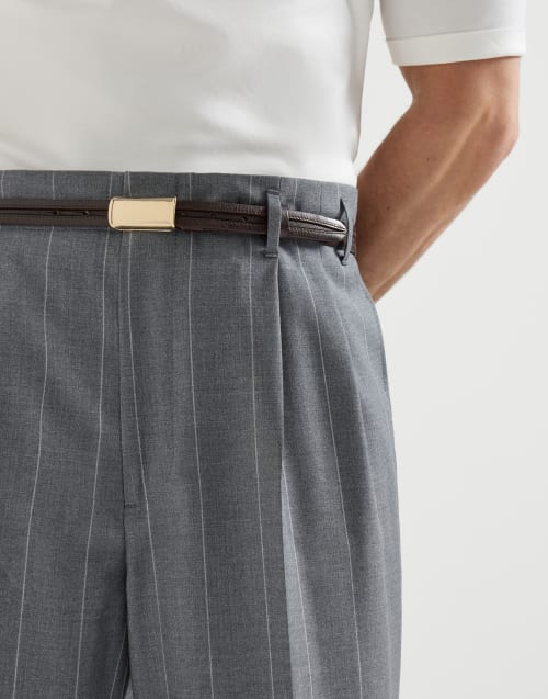 Hose mit Nadelstreifen Mittelgrau Herren - Brunello Cucinelli