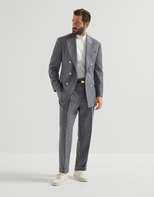 Hose mit Nadelstreifen Mittelgrau Herren - Brunello Cucinelli