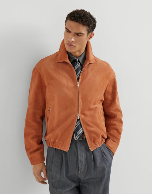 Suede jacket Apricot Man - Brunello Cucinelli