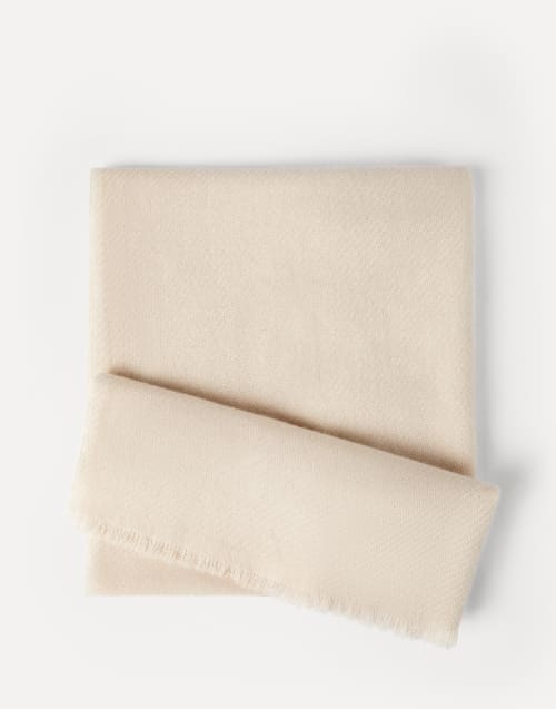 Cashmere diagonal scarf Sand Man - Brunello Cucinelli