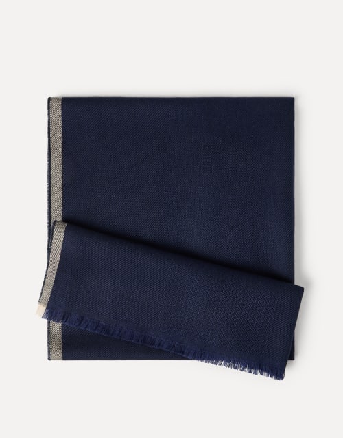 Wool and cashmere scarf Blue Man - Brunello Cucinelli