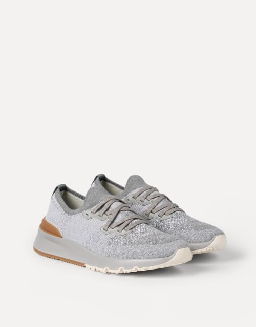 Cotton chiné knit runners Grey Man - Brunello Cucinelli