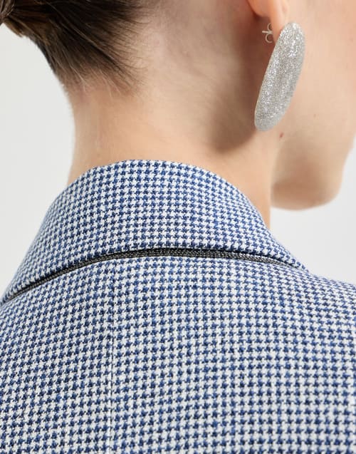 Sakko in Hahnentrittmuster Blau Damen - Brunello Cucinelli