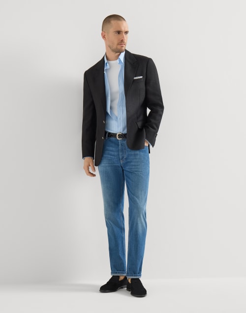 Suede Penny loafer Black Man - Brunello Cucinelli