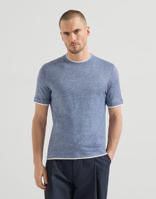 假叠层T恤 天蓝色 男款 - Brunello Cucinelli