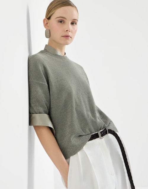 Sparkling linen sweater Military Woman - Brunello Cucinelli