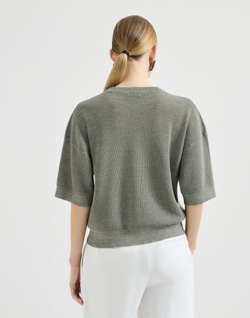 Sparkling linen sweater Military Woman - Brunello Cucinelli