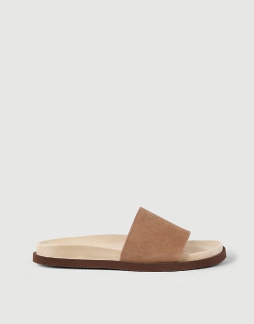Suede slides Light Brown Man - Brunello Cucinelli
