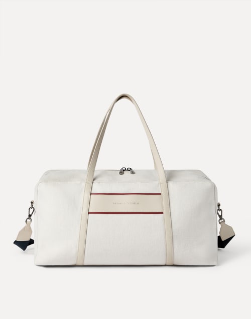 Canvas bag with logo Silver Woman - Brunello Cucinelli