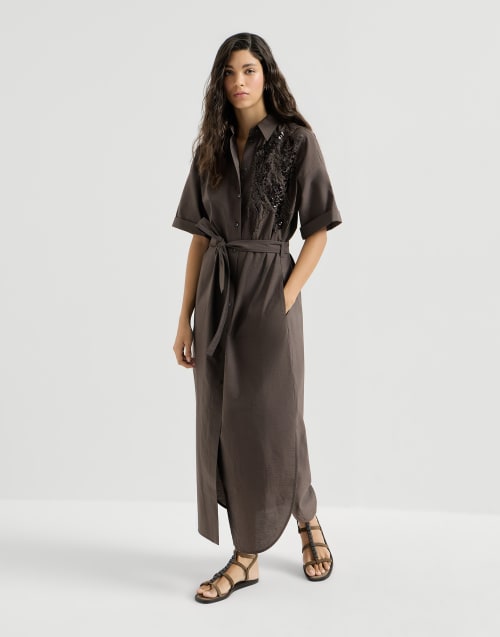 ダズリングシーベッドエンブロイダリードレス ブラウン レディース - Brunello Cucinelli