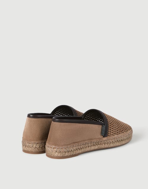 Leather espadrilles with monili Brown Woman - Brunello Cucinelli