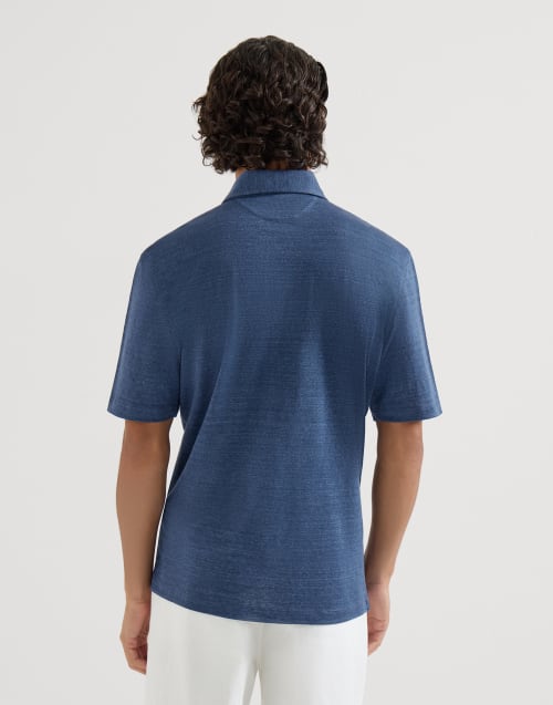 Jersey polo shirt Denim Man - Brunello Cucinelli