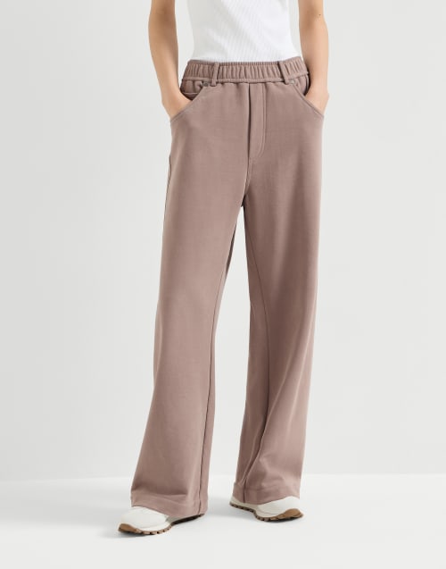 Pantalone in felpa Smooth Marrone Donna - Brunello Cucinelli