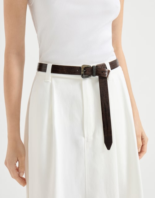 Calfskin belt Rust Brown Woman - Brunello Cucinelli