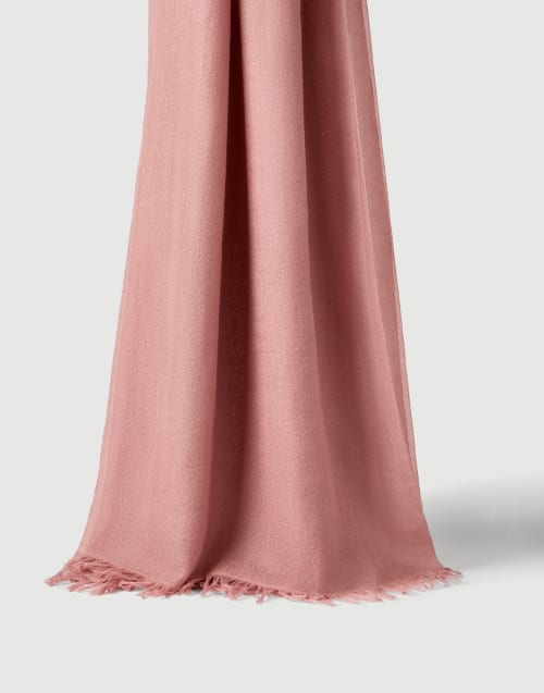 Cashmere and silk scarf Pink Woman - Brunello Cucinelli
