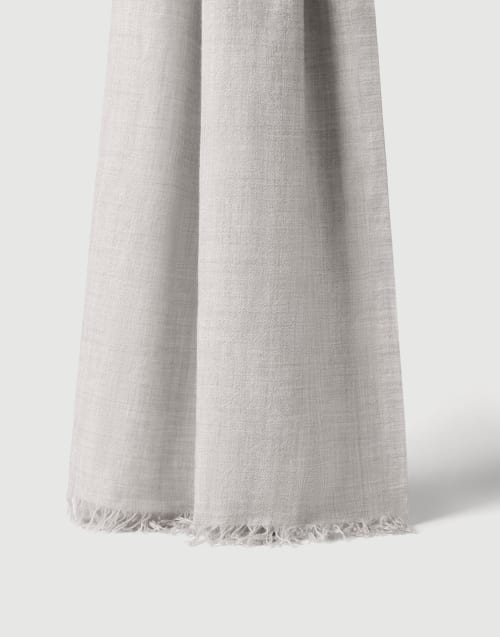 カシミヤ&シルク ストール ライトグレー レディース - Brunello Cucinelli