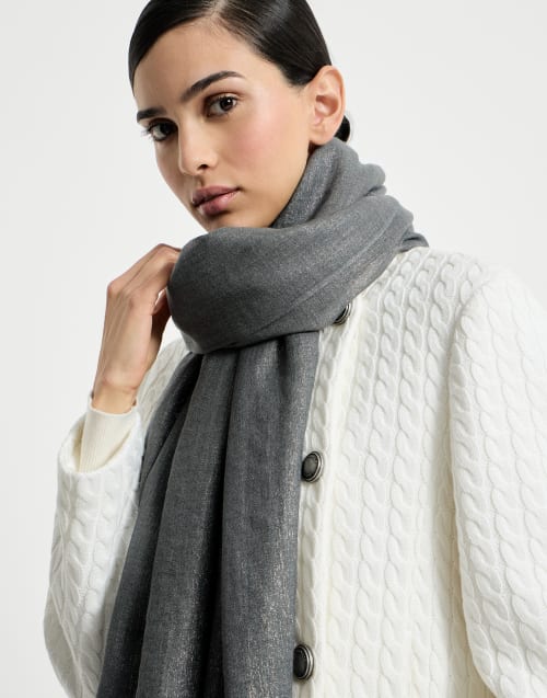 Sparkling scarf Anthracite Woman - Brunello Cucinelli