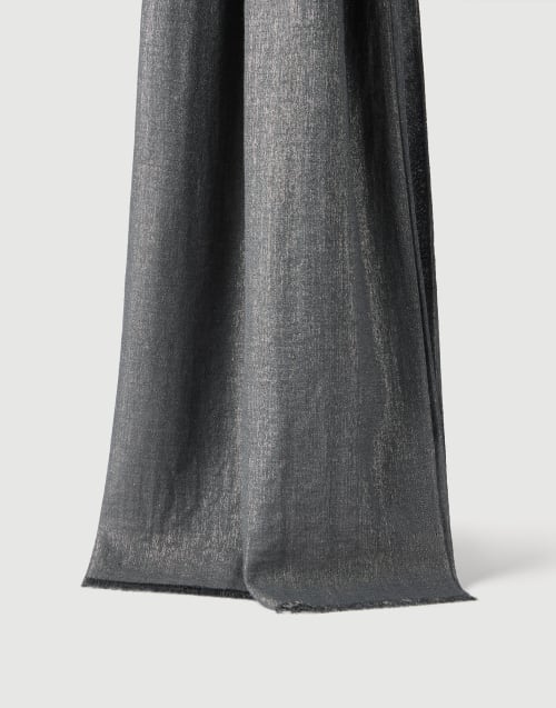 Sparkling scarf Anthracite Woman - Brunello Cucinelli