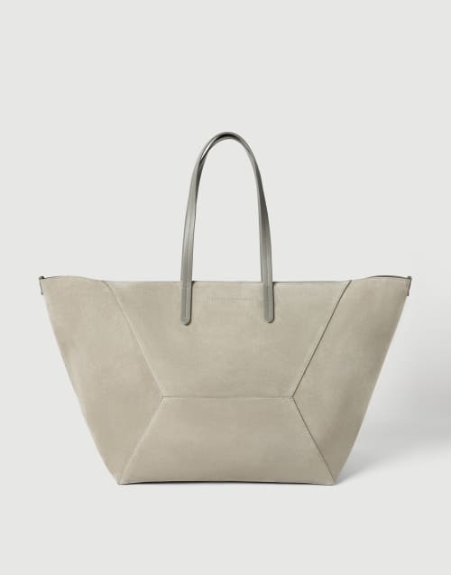 Suede large BC Duo bag Khaki Woman - Brunello Cucinelli