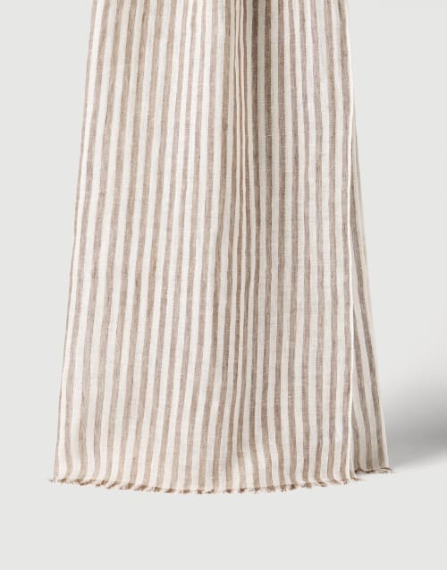 Sparkling striped linen scarf Panama Woman - Brunello Cucinelli