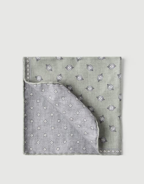 Pocket square with pattern Grey Man - Brunello Cucinelli