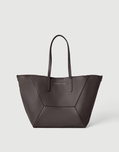 Calfskin BC Duo bag Dark Mahogany Woman - Brunello Cucinelli