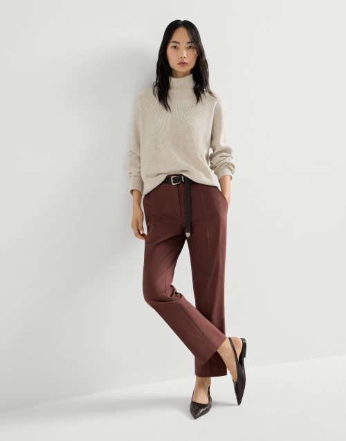 Cigarette trousers Bordeaux Woman - Brunello Cucinelli